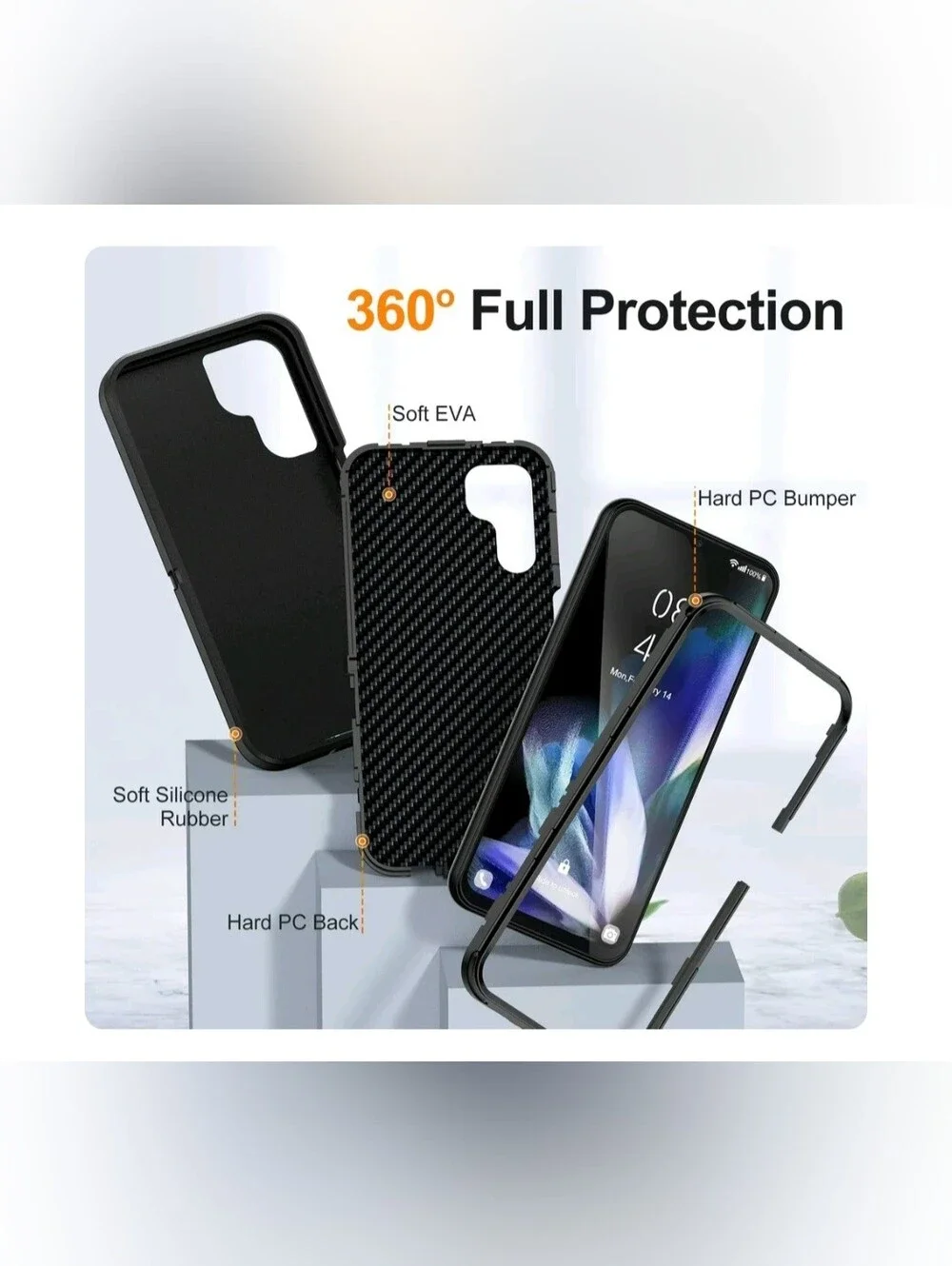 Samsung Galaxy Case A36 5G, Triple-Layers Military Grade Shockproof Cover